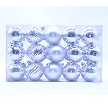 JULGRANSKULA 6CM SILVER 30ST/FRP