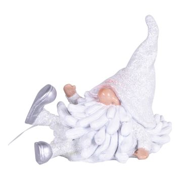 HALKANDE TOMTE 15,8CM VIT/SILVER