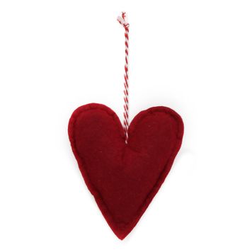 JULGRANSDEKORATION HJÄRTA 10CM RÖD  