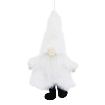 JULGRANSDEKORATION TOMTE 15CM VIT  
