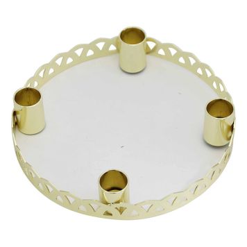 ADVENTSLJUSSTAKE LEVANDE LJUS RUND GULD