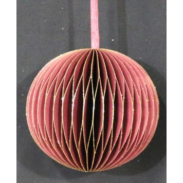 JULGRANSDEKORATION HONEY COMB GLITTER 8CM RÖD