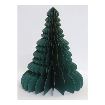 JULDEKORATION HONEY COMB TREE 30CM MÖRKGÖRN 