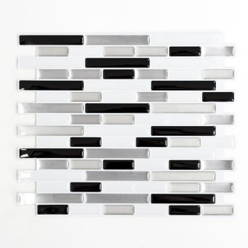 MOSAIK SJÄLVHÄFTANDE VINYL CALM SILVER OBLONG 4 25.5X23.6CM