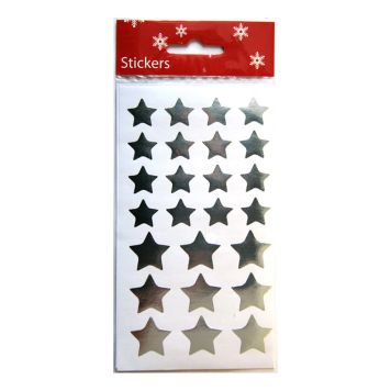 STICKERS STJÄRNOR SILVER 2 ST