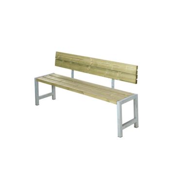 TRÄDGÅRDSBÄNK TRYCKIMPREGNERAT MED RYGGSTÖD 176CM TRÄ