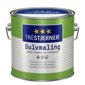 GOLVFÄRG TRESTJERNER VATTENBUREN HALVBLANK 3L VIT