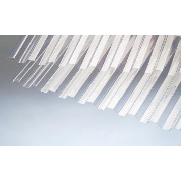 TRAPETSFORMAD SKIVA RIAS PVC GLAS KLAR  2440X1115MM