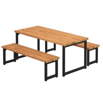 TRÄDGÅRDSMÖBEL PLUS BORD/BÄNKSET TREND LIVING 180X166X73/45CM 