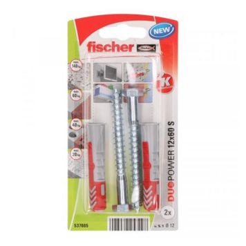 UNIVERSALPLUGG FISCHER DUOPOWER MED SKRUV 12X60MM 2ST/FRP