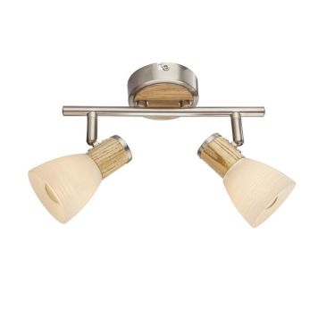 TAKSPOTLIGHT GLOBO GYLFI 2 NICKEL/TRÄ 