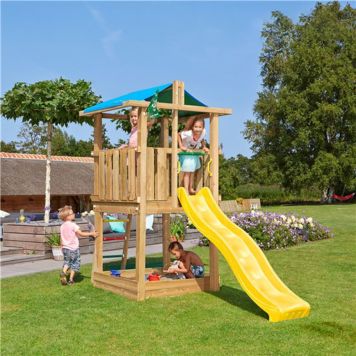 LEKTORN JUNGLE GYM HUT INKL STJÄRNKIKARE, RATT, FLAGGA, SANDLÅDA