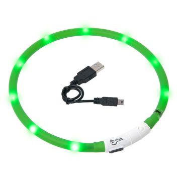 HUNDHALSBAND KARLIE SLANG MED LED BELYSNING GRÖN