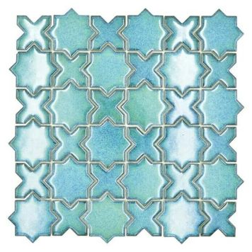 MOSAIK STAR GRÖN BLANK 29,6X29,6X0,6CM PRIS PER ARK