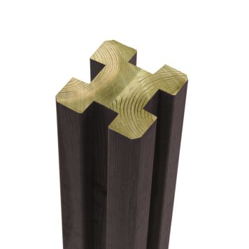 PROFILSTOLPE PLUS SKARV 4-SPÅR 90X90X2980MM SVART