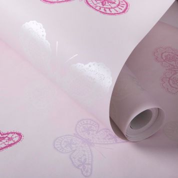 TAPET SUPERFRESCO EASY FJÄRILAR ROSA 