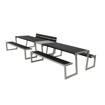 TRÄDGÅRDSMÖBEL PLUS BORD/BÄNKSET ZIGMA DUBBEL SVART