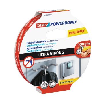 DUBBELHÄFTANDE MONTERINGSTEJP TESA POWERBOND ULTRA STRONG 5X