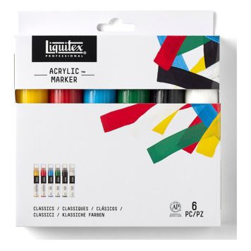 AKRYLPENNOR LIQUITEX PAINT MARKER WIDE SET 6-PACK