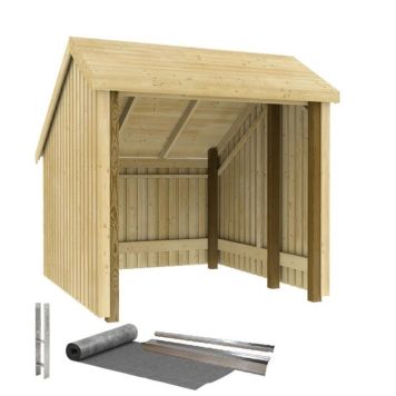 CYKELSKJUL PLUS 1 INKL TAKPAPP/LISTER/STOLPFOT OBEHANDLAD 5,7M²  