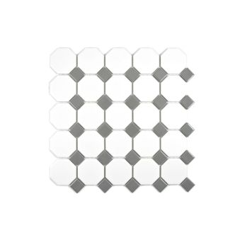 MOSAIK OCTAGON WHITE METALL 29,5X29,5CM PRIS PER ARK