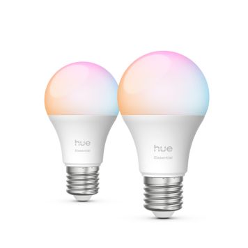 LJUSKÄLLA PHILIPS HUE ESSENTIAL A60 E27 8W 2-PACK                     