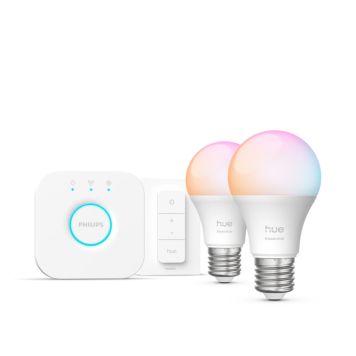 STARTPAKET PHILIPS HUE ESSENTIAL A60 E27 8W + DIMMER SWITCH          