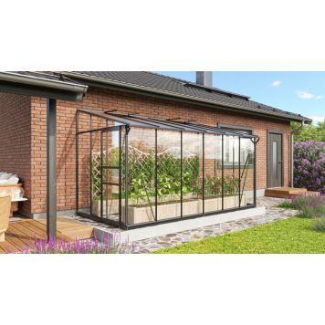 VÄXTHUS VIATAVIA IDA 7800 MED SOCKEL ALU/GLAS SVART 7,8M² 