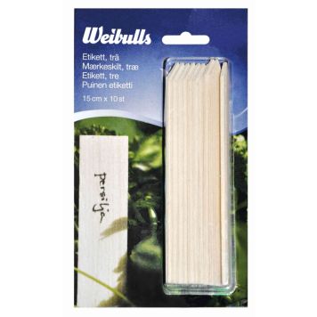 ODLINGSETIKETTER WEIBULLS TRÄ 15CM 10-PACK