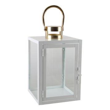 LYKTA LONDON VIT/GULD 28X16X16CM