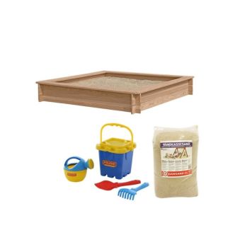 SANDLÅDA NORDIC PLAY LÄRK INKL BLÅ LEKSAKSSET OCH 240KG SAND