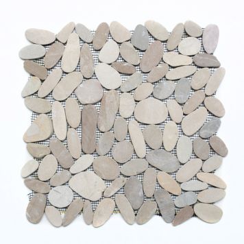 MOSAIK PEBBLE GESCHNITTEN TAN 30,5X30,5CM PRIS PER ARK
