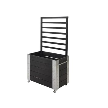 PLANTERINGSLÅDA PLUS CUBIC MED SPALJÉ SVART 87X50X155 CM