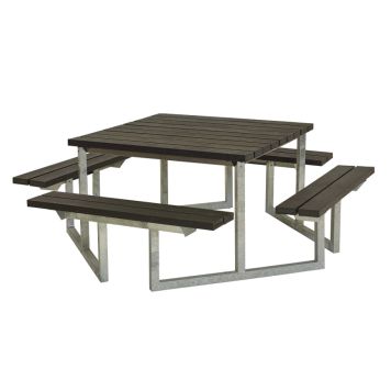 TRÄDGÅRDSMÖBEL PLUS BORD/BÄNKSET TWIST PLAST 204X204X73/45CM