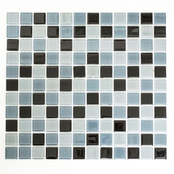 MOSAIK KRISTALL MIX SVART/VIT/GRÅ 30X32,7CM PRIS PER ARK