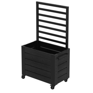 BLOMLÅDA PLUS CUBIC MED HJUL/SPALJÉ 87X50X158CM SVART