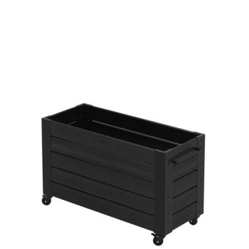 BLOMLÅDA PLUS CUBIC MED HJUL 120X50X73CM SVART