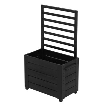 BLOMLÅDA PLUS CUBIC MED FÖTTER/SPALJÉ 87X50X153CM SVART