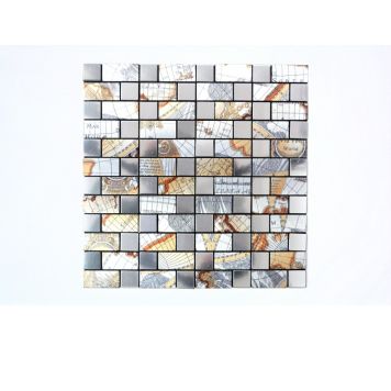 MOSAIK WELSCHEIT SJÄLVHÄFTANDE WORLDMAP SILVER 32X32CM PRIS PER ARK
