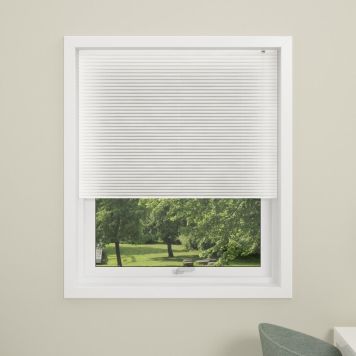 PLISSÉGARDIN LONDON SNÖRSTYRD 100X130 VIT