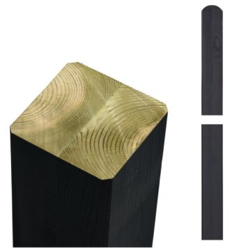 LIMTRÄSTOLPE PLUS TRYCKIMPREGNERAD SVART 9X9X268CM