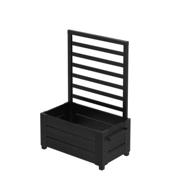 BLOMLÅDA PLUS CUBIC MED FÖTTER/SPALJÉ 87X50X128CM SVART