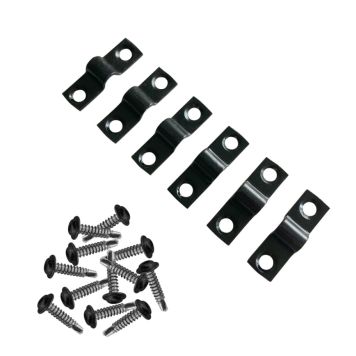 BYGELBESLAG PLUS TILL STÅLSTOLPE SVART 6-PACK