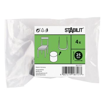 MÖBELFOT STABILIT SVART 25MM 4ST