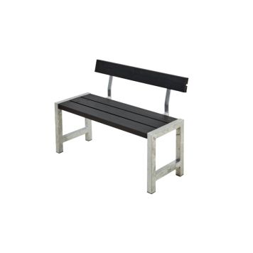 BÄNK PLUS MED RYGGSTÖD SVART 127X50X75 CM