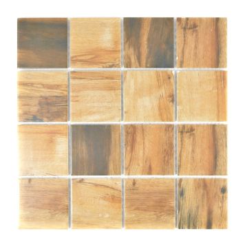 MOSAIK SQUARE WOOD DARK 30,6X30,6CM PRIS PER ARK