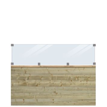VINDSKYDD PLUS PLANK MED GLAS 174X125CM TRYCKIMPREGNERAD