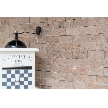 MOSAIK BRICK SPLITFACE NOCE TRAVERTINE 30,5X29CM PRIS PER ARK
