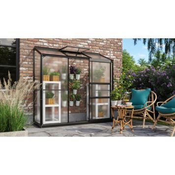 VÄXTHUS VITAVIA IDA 1300 MED SOCKEL ALU/POLY SVART 1,3M² 