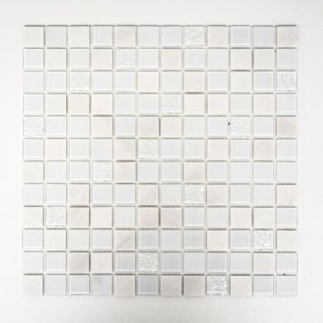 MOSAIK WELSCHEIT SJÄLVHÄFTANDE KRISTALL/STEN VIT 2,3X2,3CM PRIS PER ARK